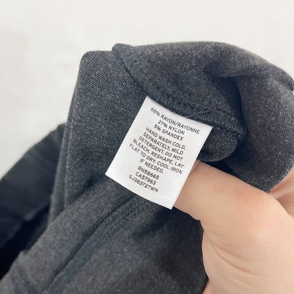 NEW Sejour Dark Gray Ponte Knit Pull On Pants Nordstrom Slit Hem - Size 2X - Picture 5 of 8